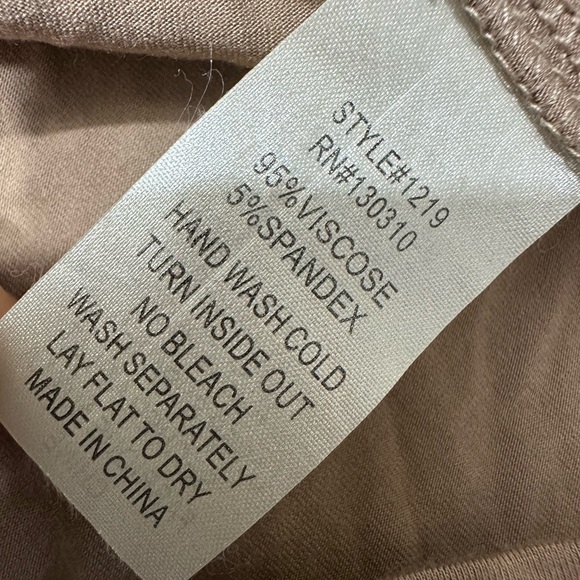 NWT Josh Brody Long Sleeve Colorblock Top Tunic Dress Open Shoulder Sz M Taupe - Picture 5 of 7